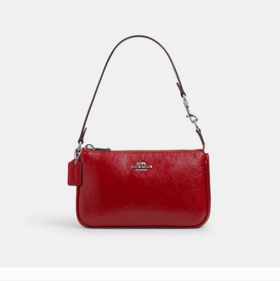 New! ♥️ CW408 Coach Mini Bag Nolita 19 in Silver/Red - Picture 6 of 6